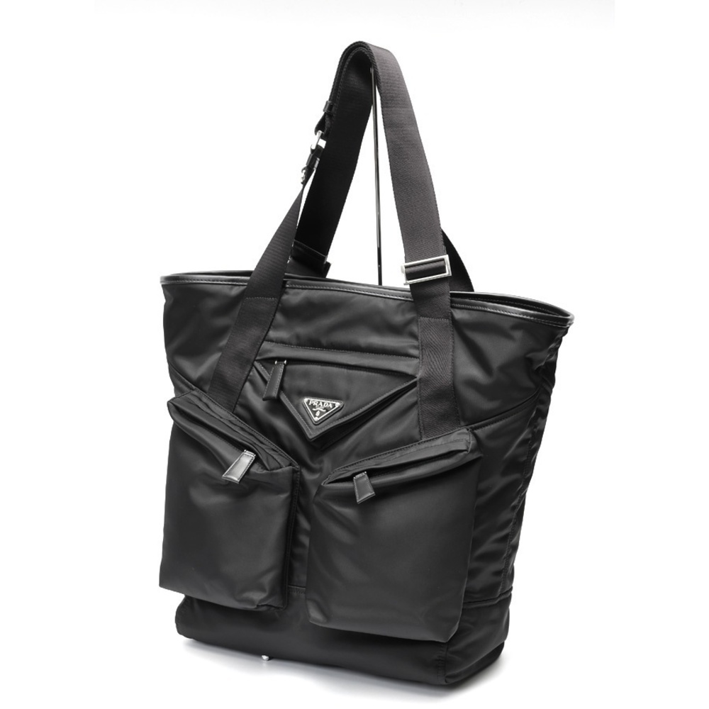 Prada Re Leather Tote Bag Black